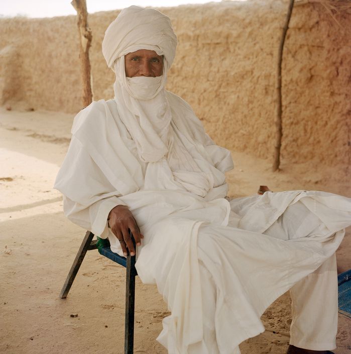 NIGER. Tajae. Tuareg chieftan Ibrahim Agali in the Tuareg palace. 2005.