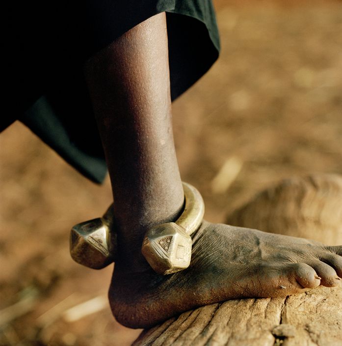 NIGER. Zango Aroki. Traditional slave anklets that women had to wear in many parts of Niger until 3 years ago. They prevented slaves running away. 2005.